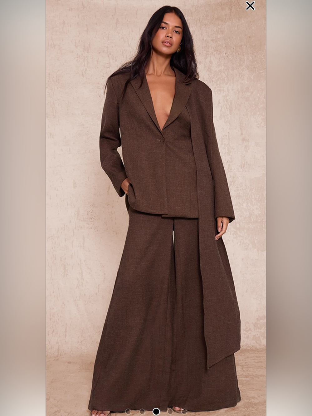 Brown Two-Piece Suit Set